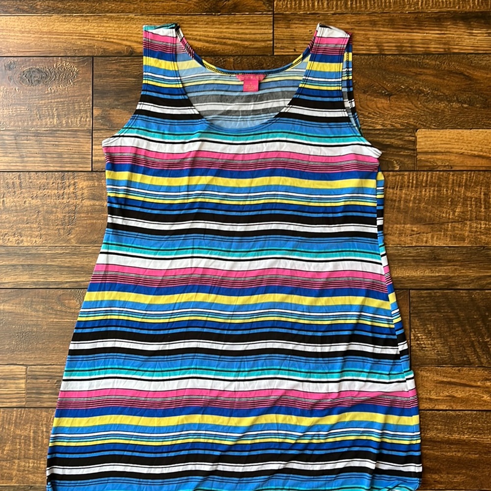 Sunny Leigh hi-low striped tank maxi dress